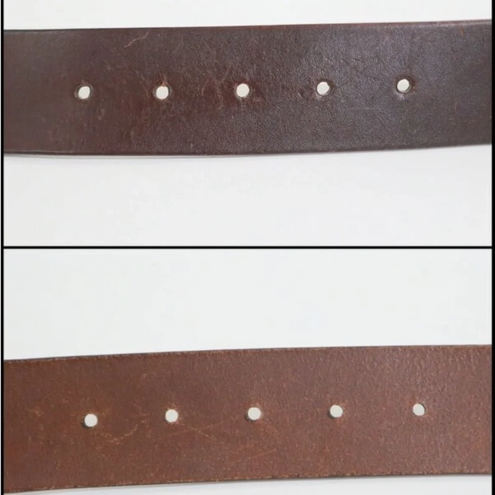 AUTHENTIC CHANEL Brown leather lock belt RARE 2002 runway 75cm